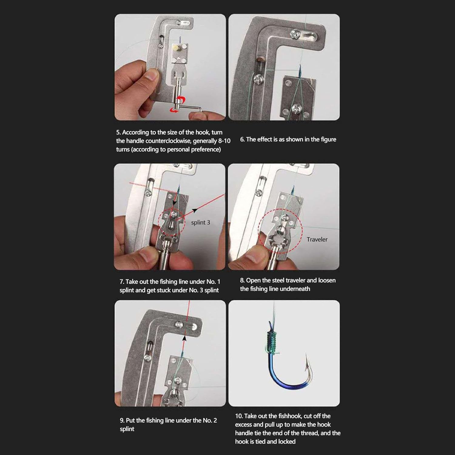 Dispozitiv pentru legarea carligului/acului de pescuit, Zola, din otel inoxidabil, semi-automat, 10.3x3.5x1.8 cm, argintiu Dispozitiv pentru legarea carligului/acului de pescuit, Zola, din otel inoxidabil, semi-automat, 10.3x3.5x1.8 cm, argintiu